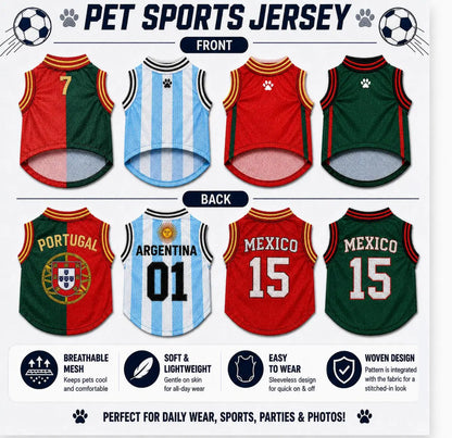 Pet Sports Jersey for Dogs and Cats 