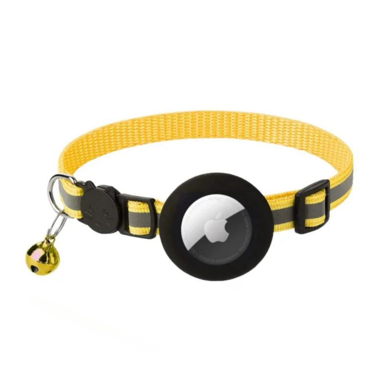 Cat AirTag Holder Collar With Reflective Strips 