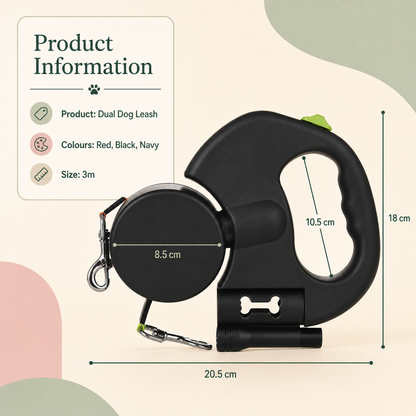 3M Dual Pet Untangle-able Retractable Dog Leash 