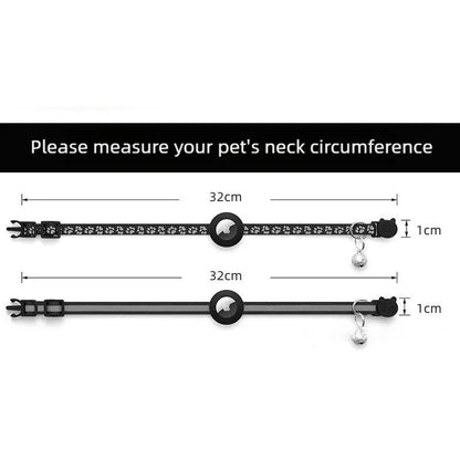 Cat AirTag Holder Collar With Reflective Strips 